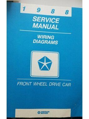 Book 1988 Chrysler Service Manual Wiring Diagrams Front Wheel Drive Car Pub